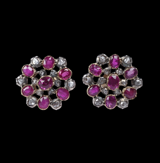 Antique ruby and diamond cluster earrings
SKU: 4844