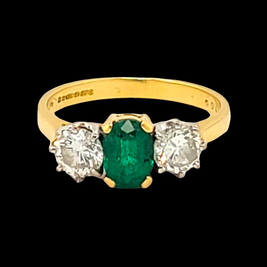 Emerald and diamond three stone ring

SKU: 6313