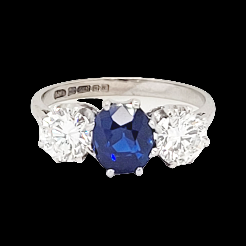 Natural sapphire and diamond engagement ring
SKU: 7009