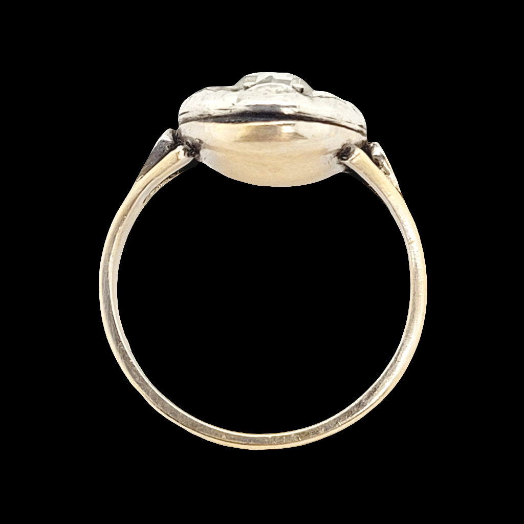 Georgian Rose cut diamond button cluster ring sku 6283