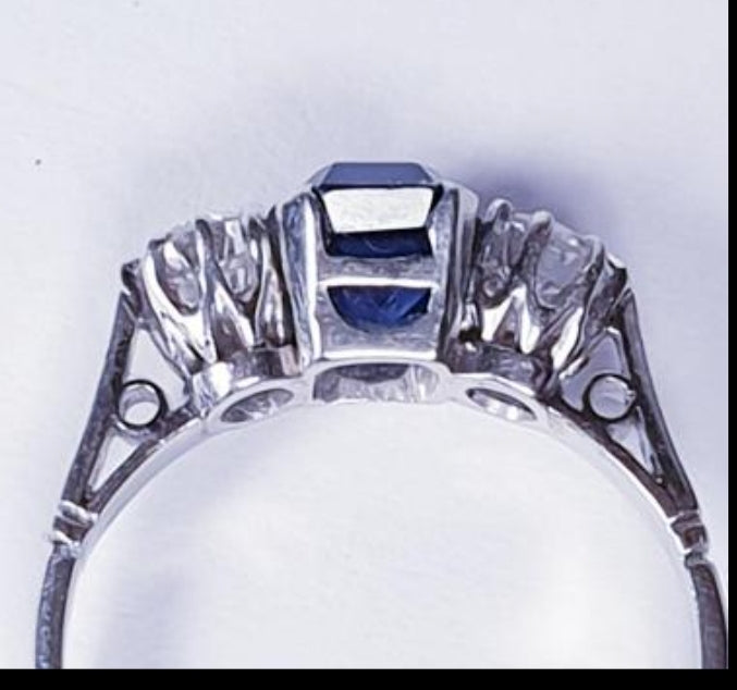 Art Deco Sapphire and Diamond Engagement Ring
SKU: 3285