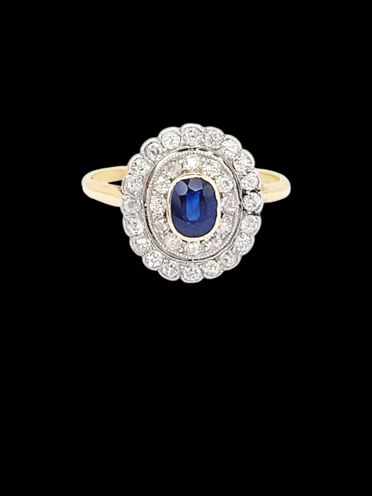 Beautiful Edwardian sapphire and diamond cluster engagement ring
SKU: 8104