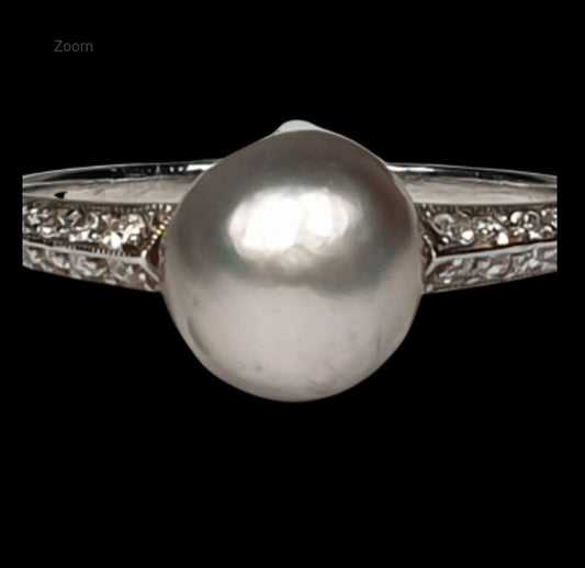Art Deco Natural Pearl and Diamond Ring
SKU: 3335