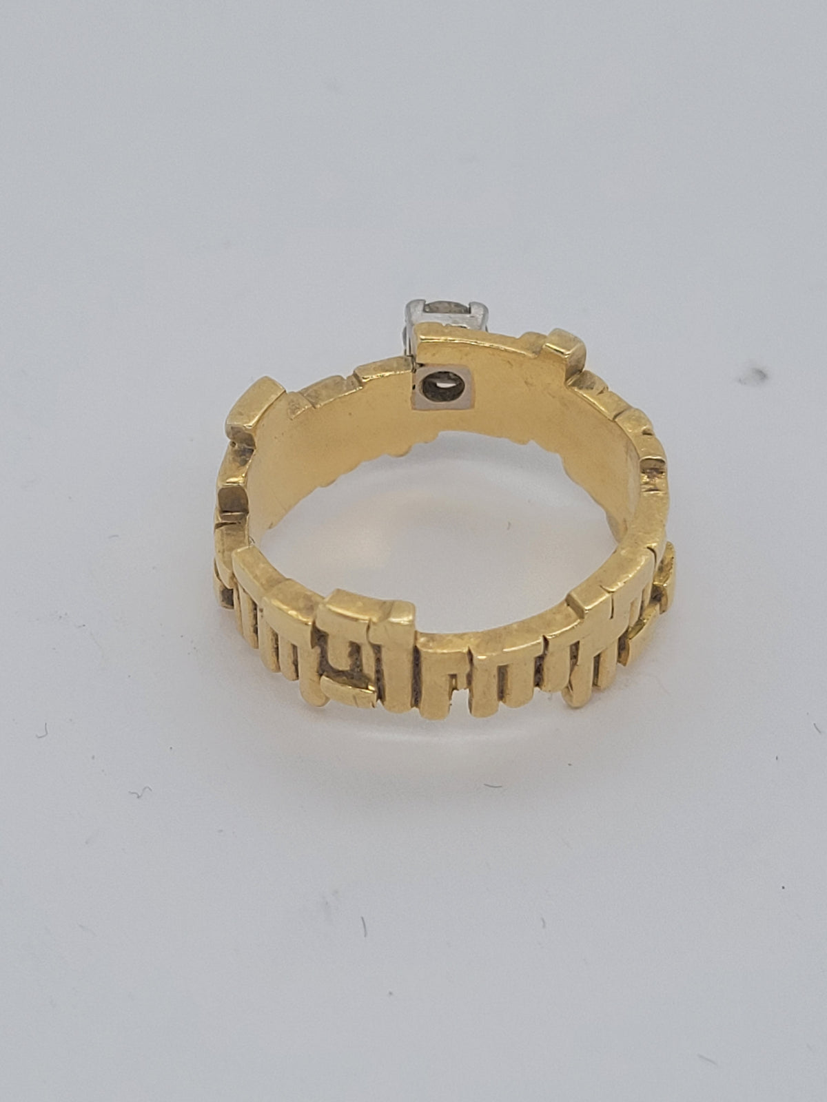 1970's organic 18ct gold and diamond ring sku 9132