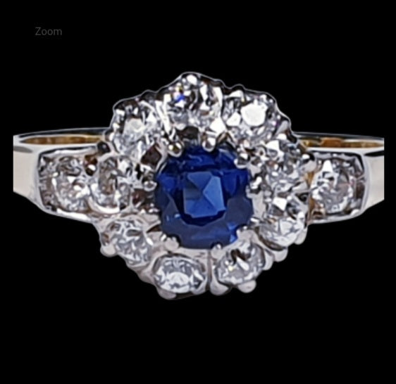 Antique Sapphire and Diamond Cluster Ring
SKU: 2524