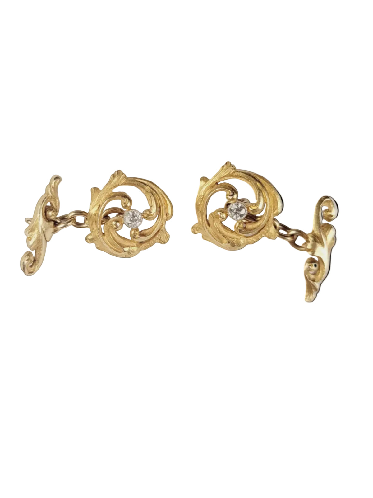 Antique 18ct gold and old cut diamond cufflinks sku 8897