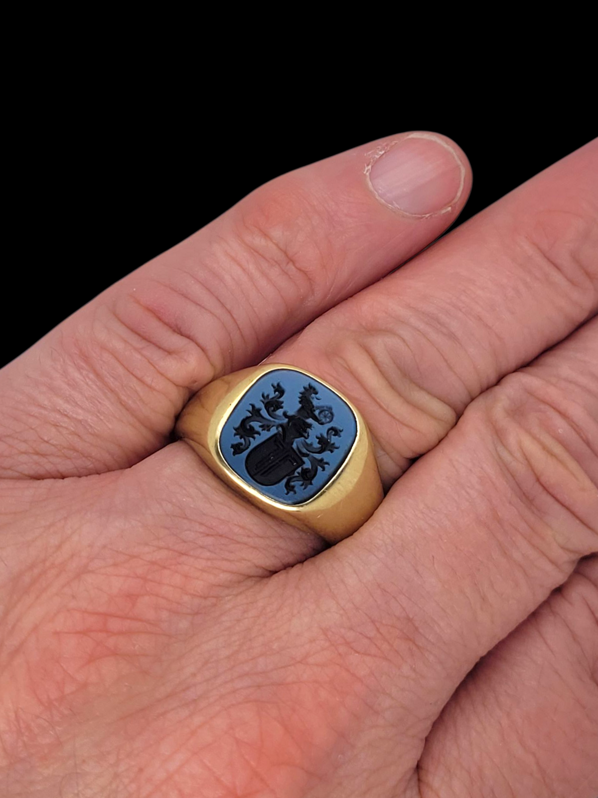 Banded agate intaglio signet ring
SKU: 8266