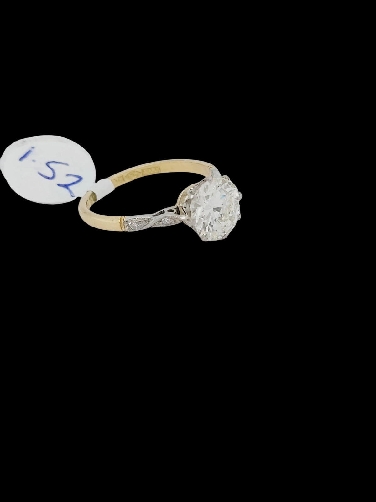 1.52ct solitaire diamond engagement ring in 18ct yellow gold sku 8734