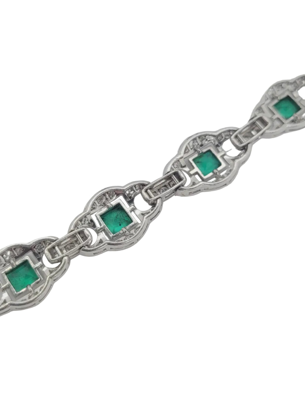 Artdeco emerald and diamond bracelet sku 9203