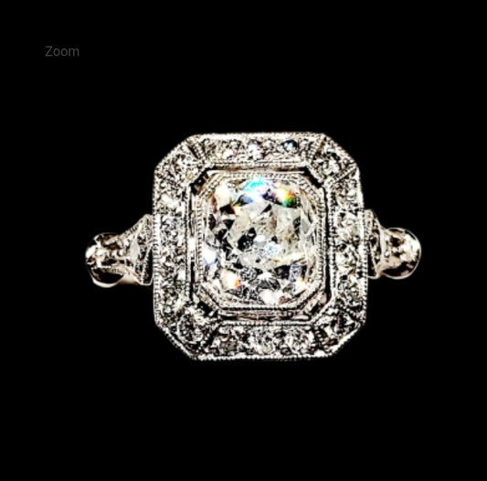 1ct cushion cut diamond halo ring
SKU: 5462