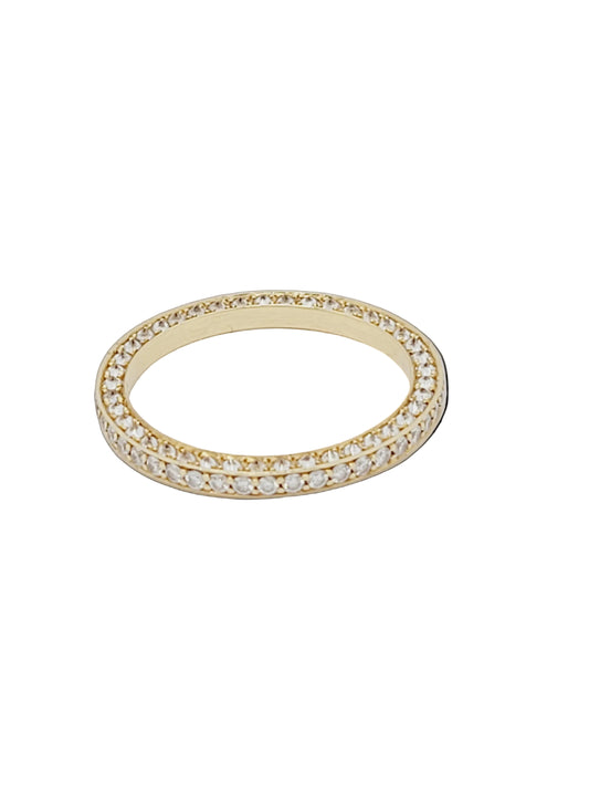 Diamond full hoop yellow gold eternity band sku 8784
