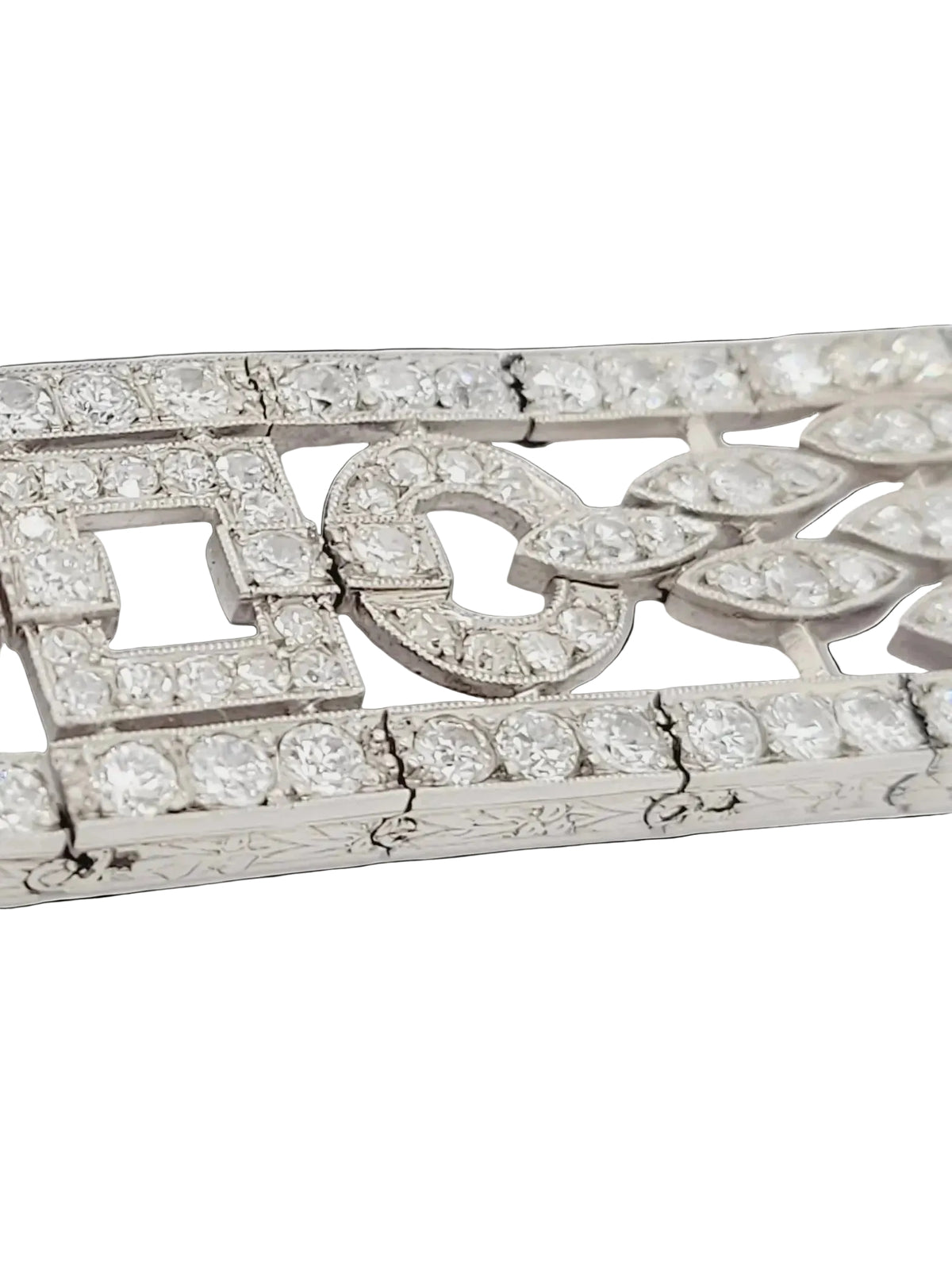 French Art deco 1920's geometric diamond bracelet sku 8798