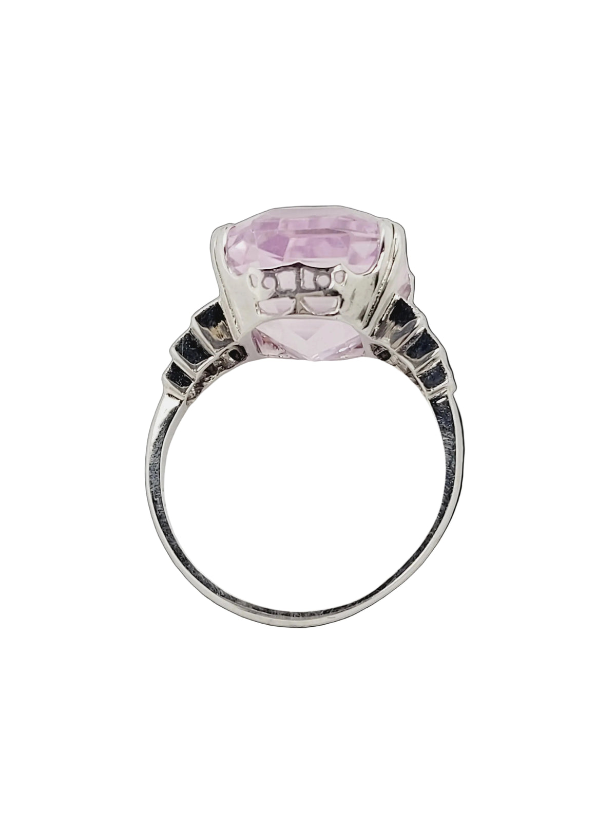 Pastel pink Kunzite and diamond dress ring sku 8772
