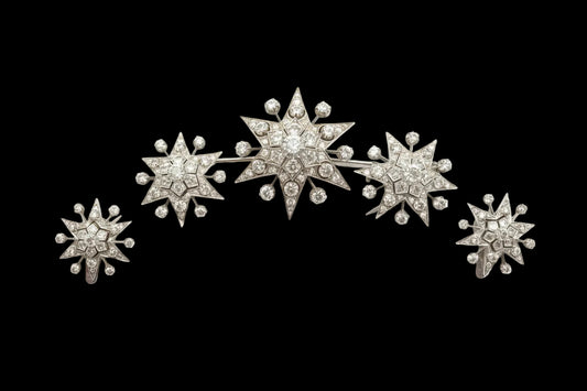 Set of Five antique diamond stars sku 8674