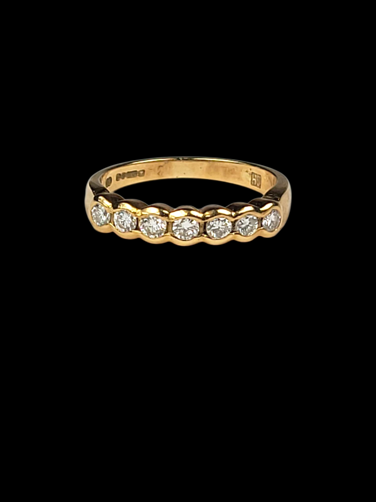18ct yellow gold half hoop wedding band sku 6468