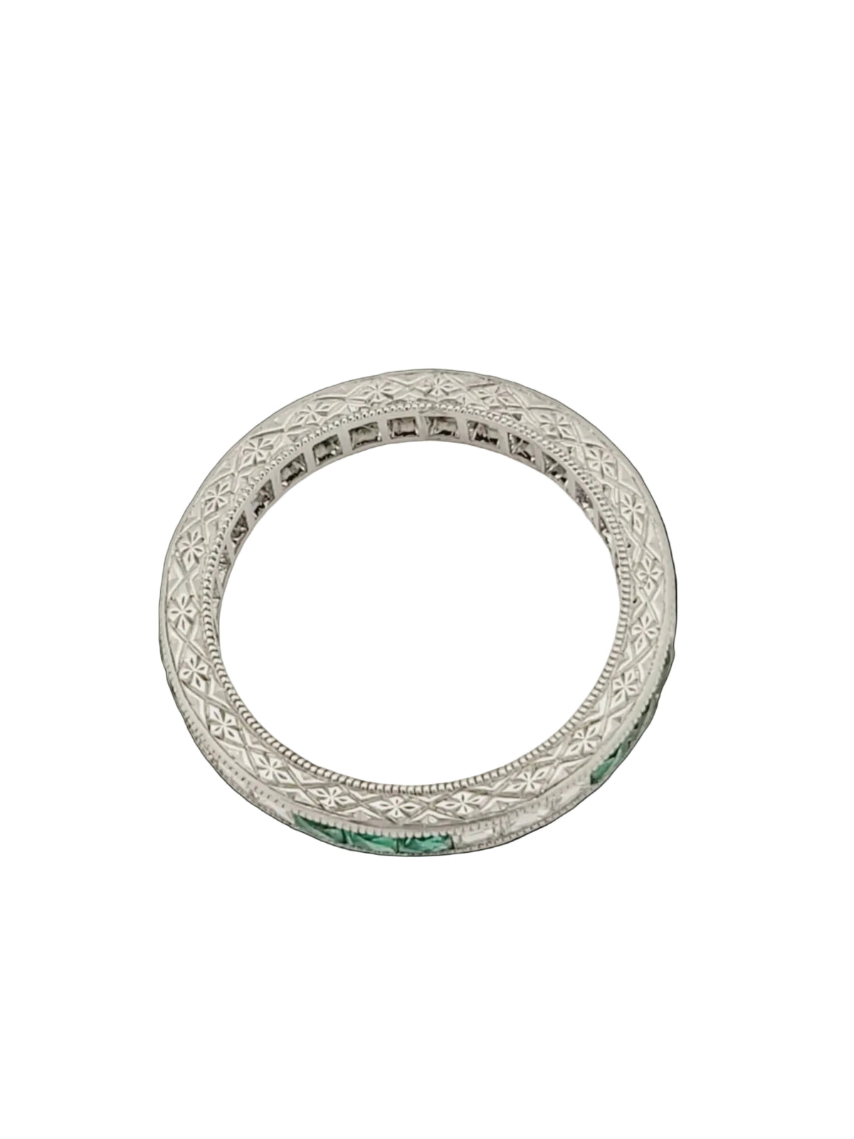 Emerald and diamond eternity ring sku 8791