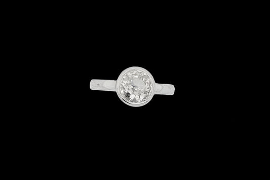 Old mine cut bezel set engagement ring sku 8701