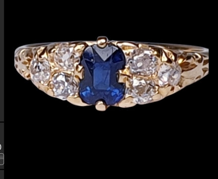 Victorian Sapphire and Diamond Engagement Ring
SKU: 3980