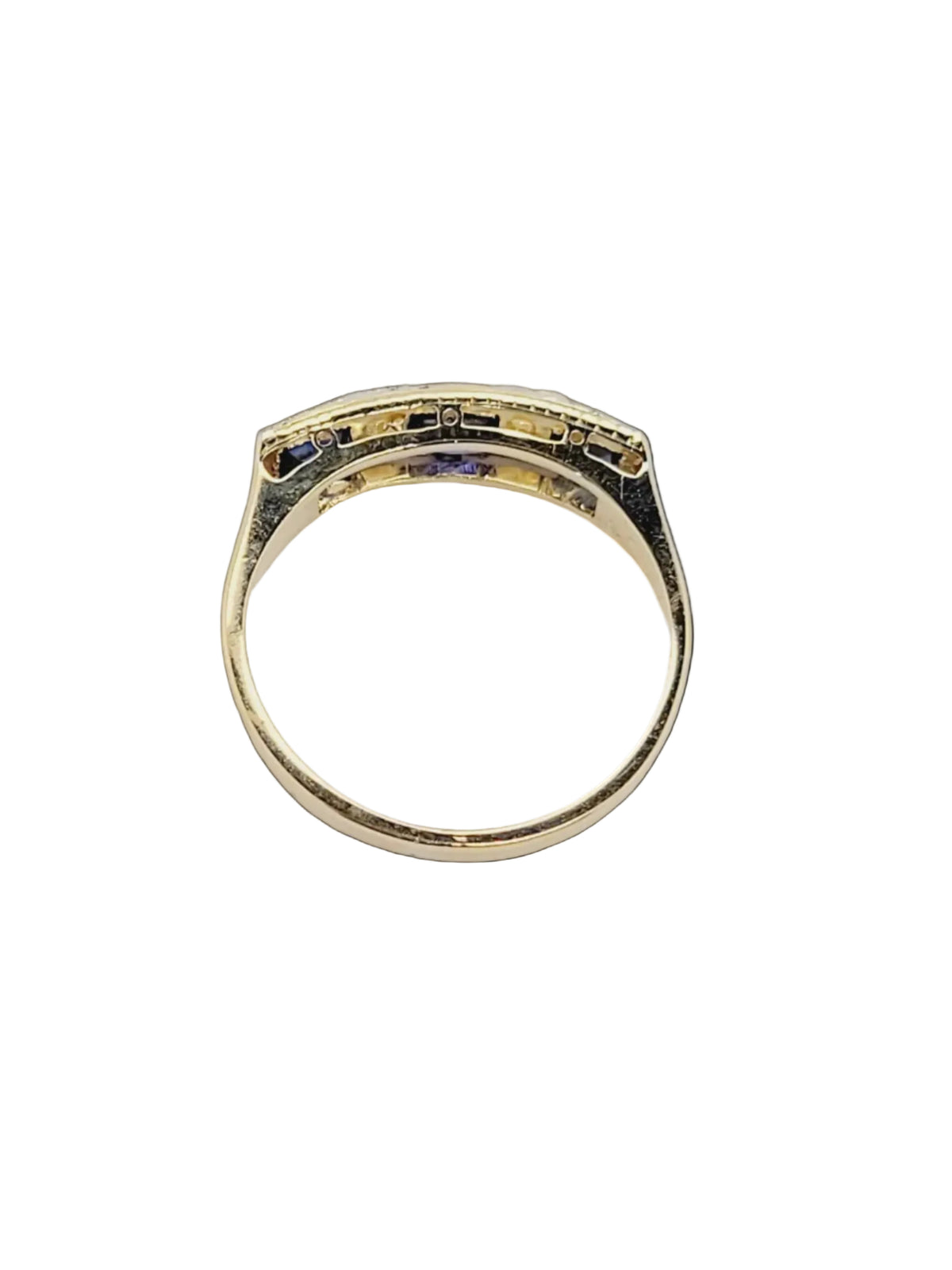 Antique sapphire and diamond engagement ring sku 8827
