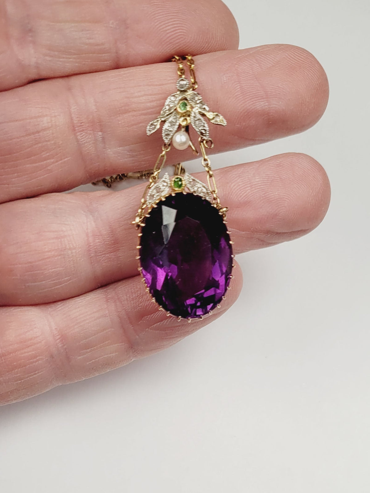 Edwardian Suffragette gemset pendant sku 8673
