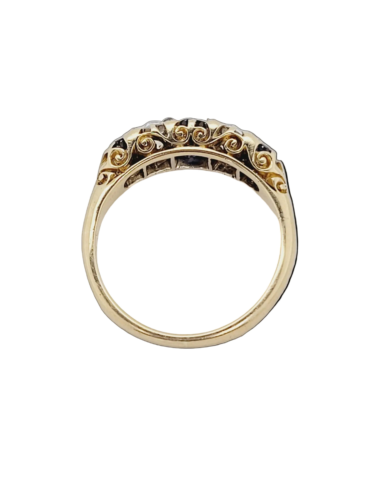 Antique sapphire and diamond engagement ring sku 8824