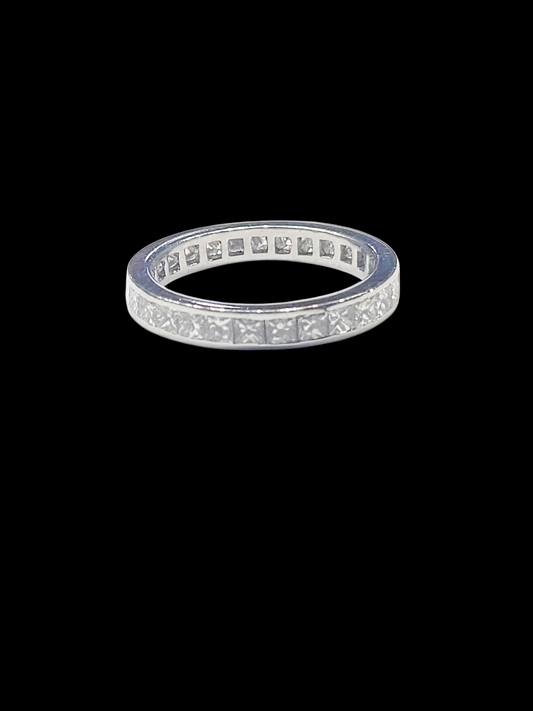 Princess cut diamond full hoop eternity band sku 8443