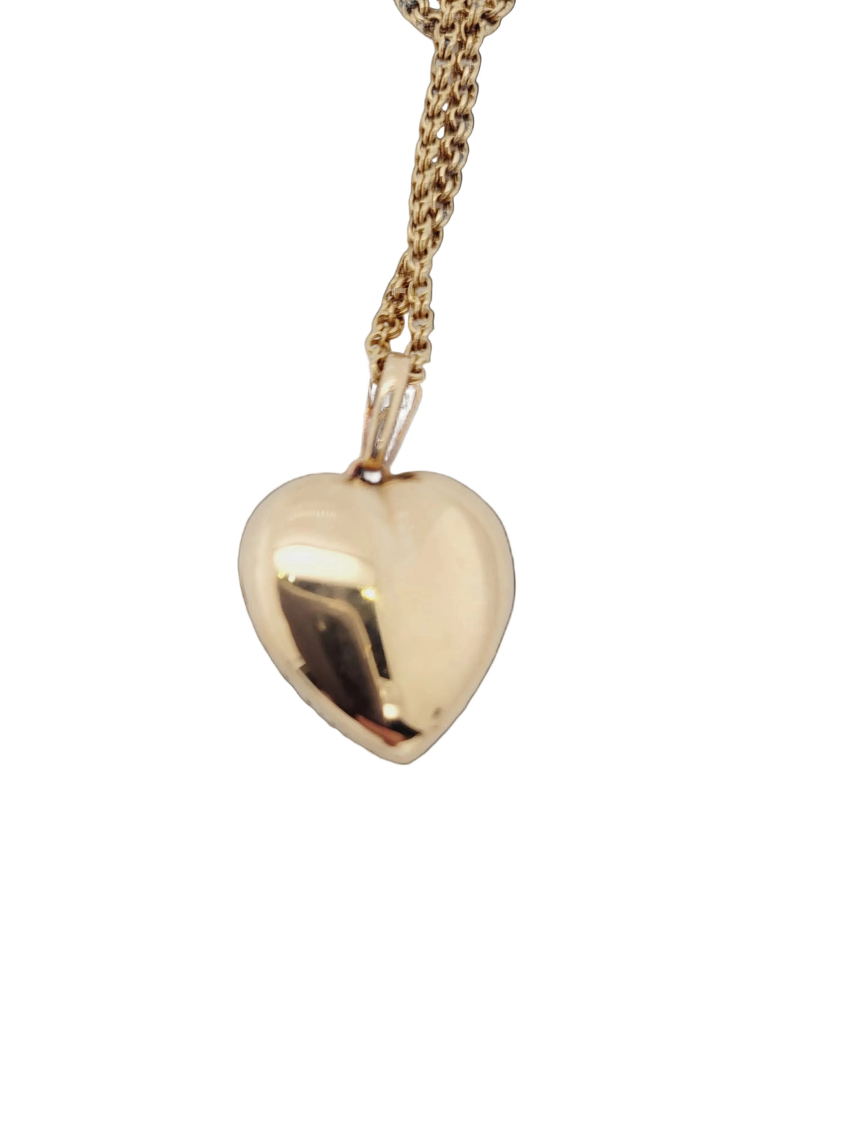Antique pearl and diamond heart locket pendant with chain sku 8821
