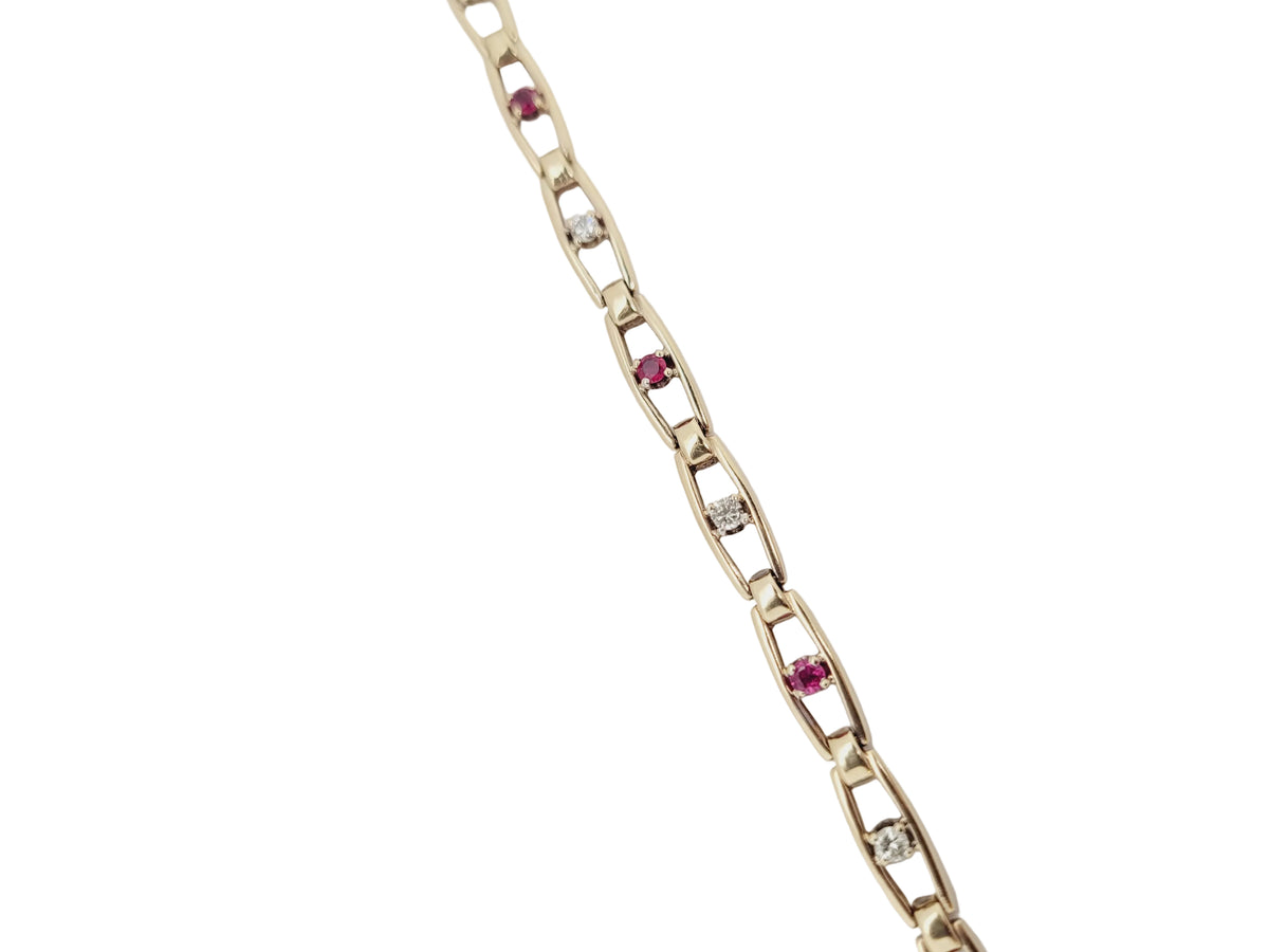 Ruby and diamond bracelet sku  9165