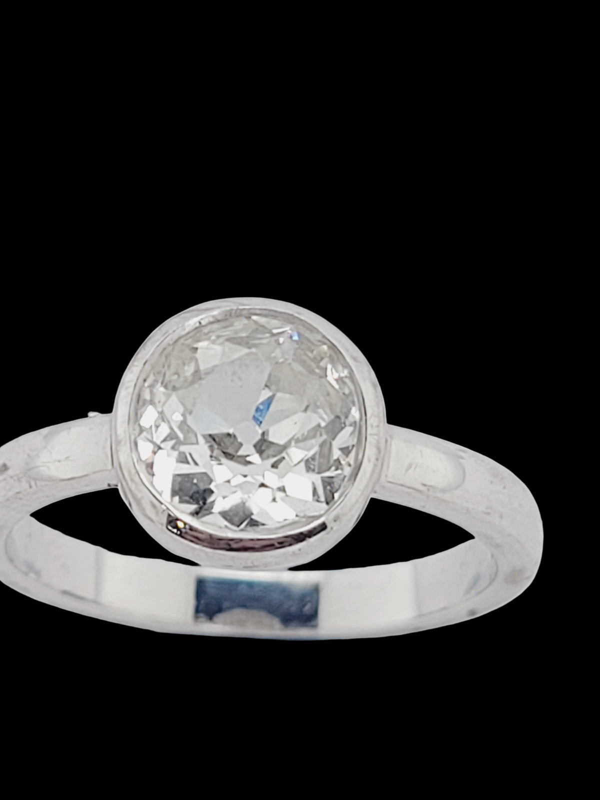 Old mine cut bezel set engagement ring sku 8701