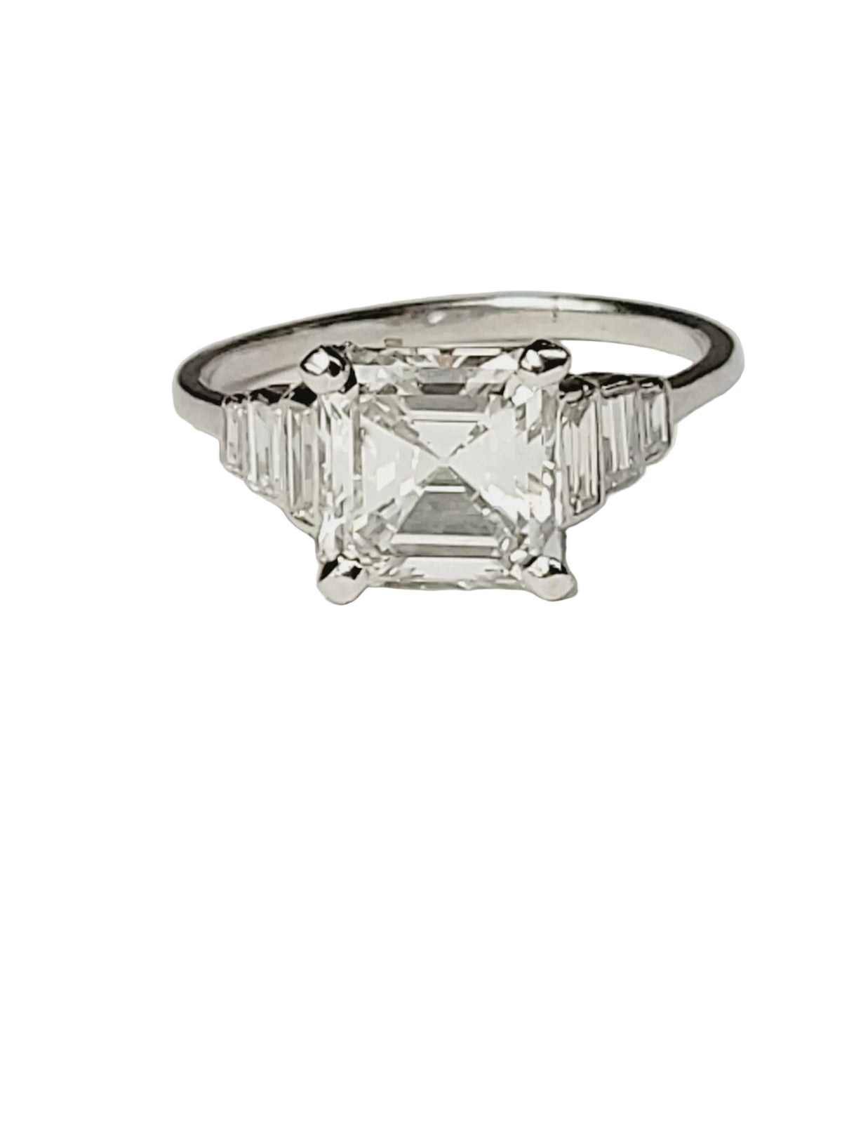 Cool Art deco 3ct Square carre cut diamond engagement ring sku 9091