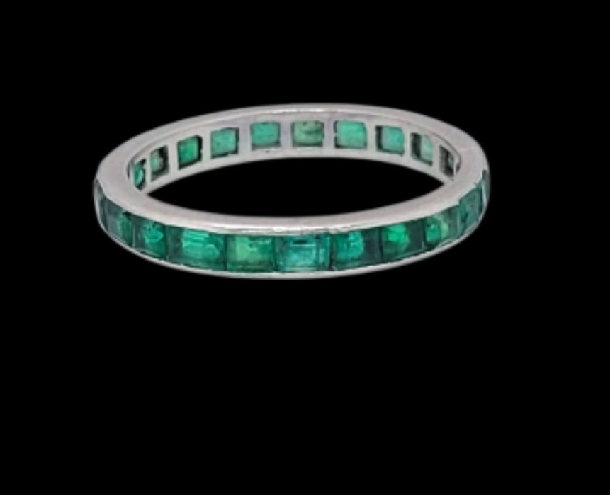 Rare art deco emerald full hoop eternity band
SKU: 8312