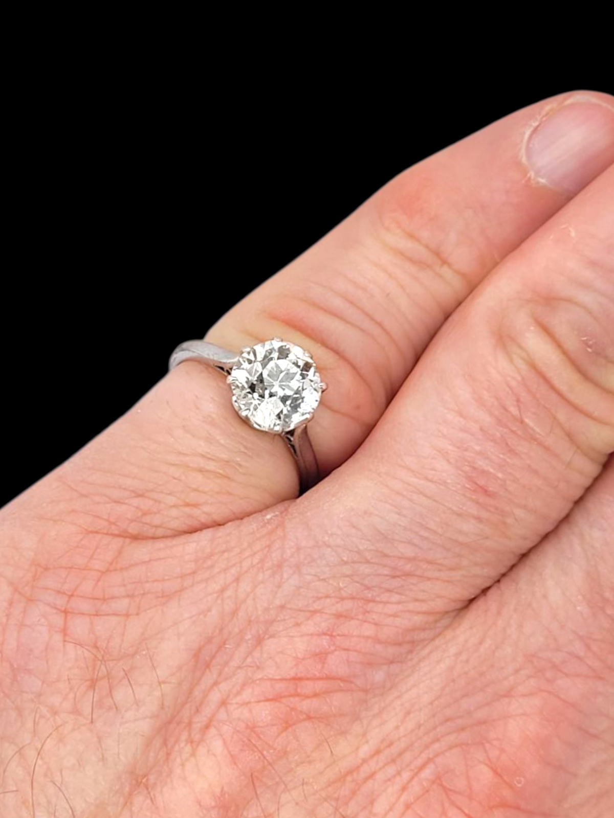 2.50ct old mine cut diamond solitaire engagement ring
SKU: 8133
