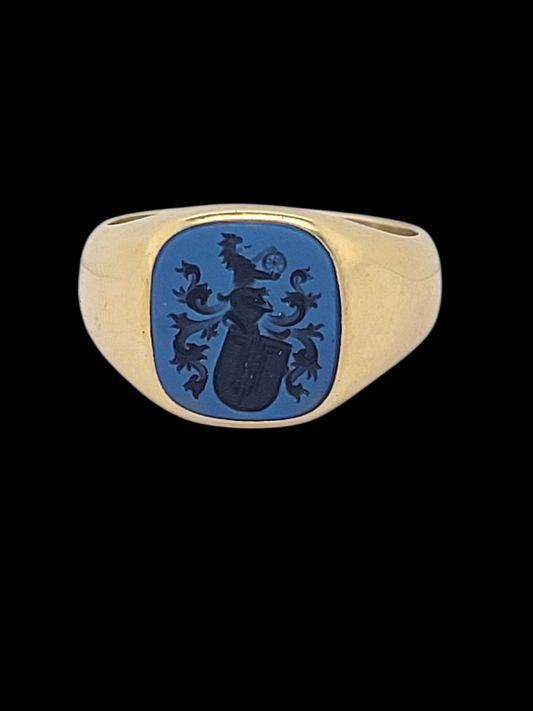Banded agate intaglio signet ring
SKU: 8266