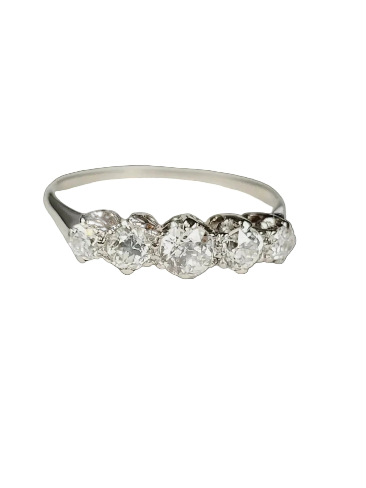 Art deco antique old cut diamond five stone ring sku 8860