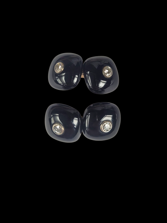 Art deco onyx and diamond cufflinks sku 8489