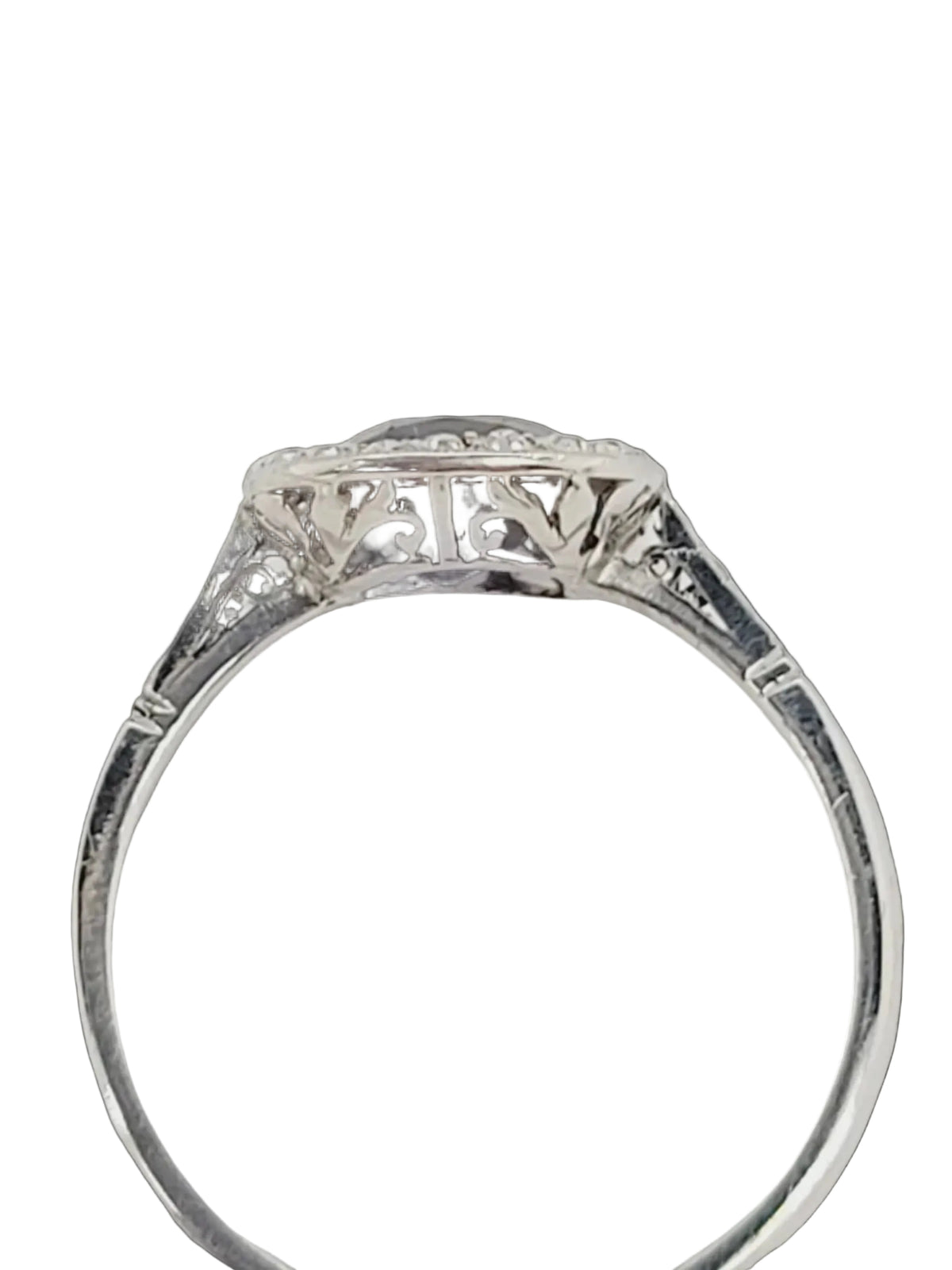 Edwardian natural sapphire and diamond cluster engagement ring sku 8952