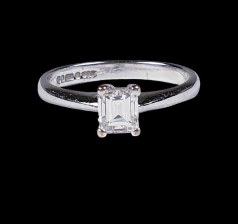 Emerald cut diamond engagement ring
SKU: 4796