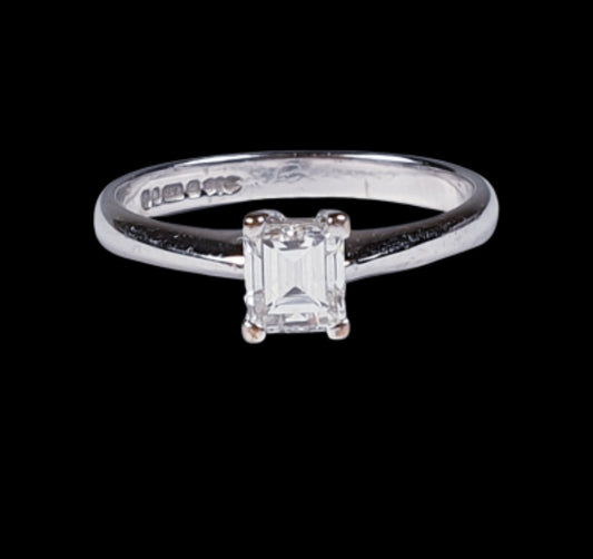 Emerald cut diamond engagement ring
SKU: 4796