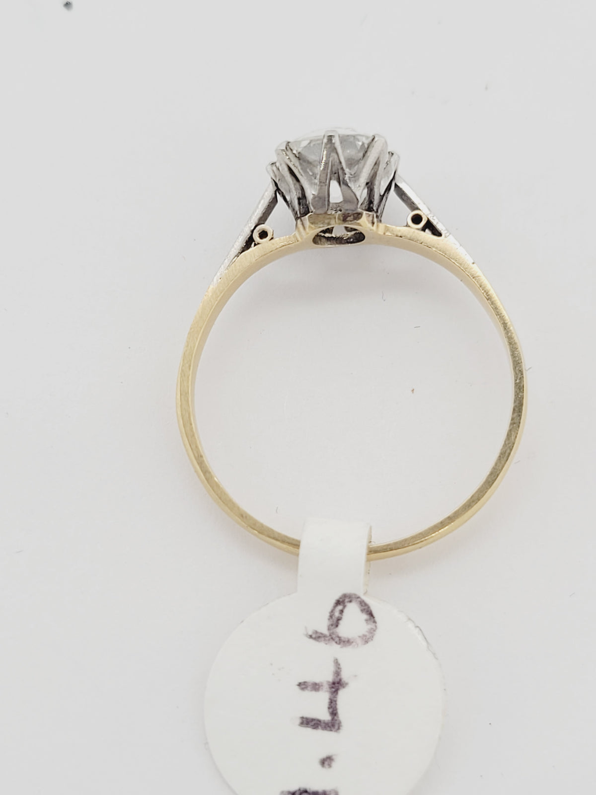 1.46ct old mine cut diamond solitaire engagement ring sku 8735