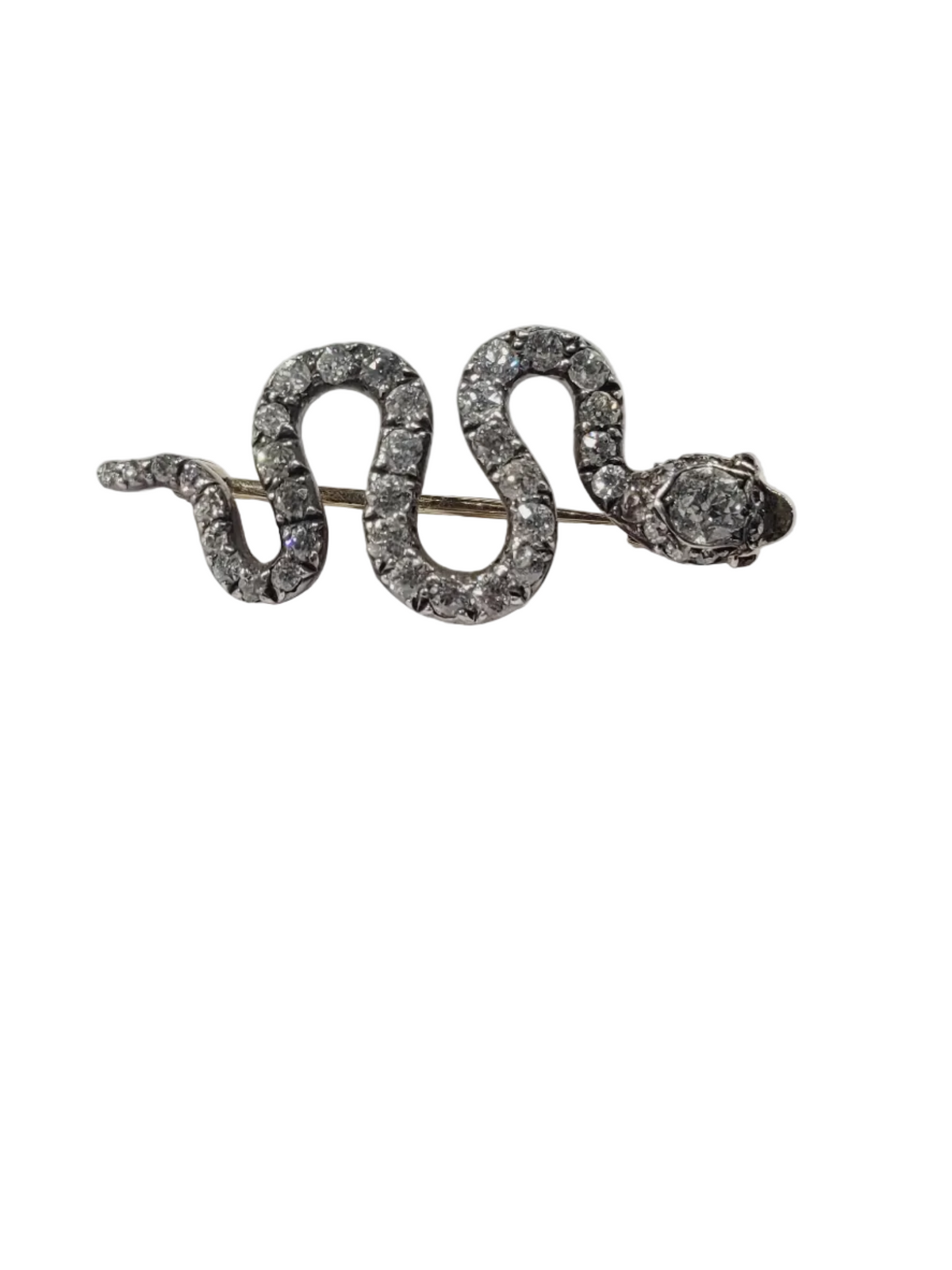 Rare Antique Old mine cut diamond snake sku 9130