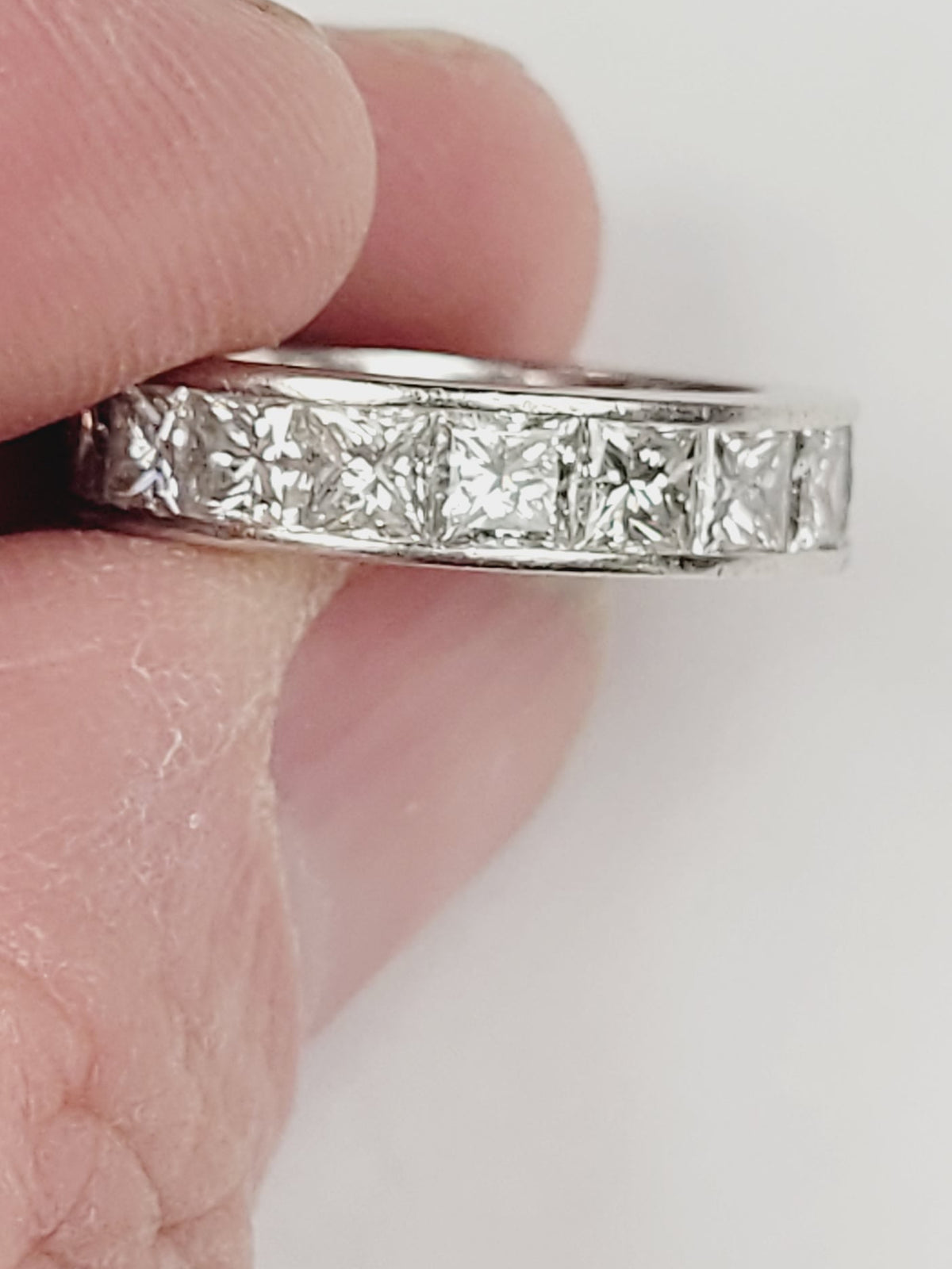 Princess cut diamond full hoop eternity band sku 9016