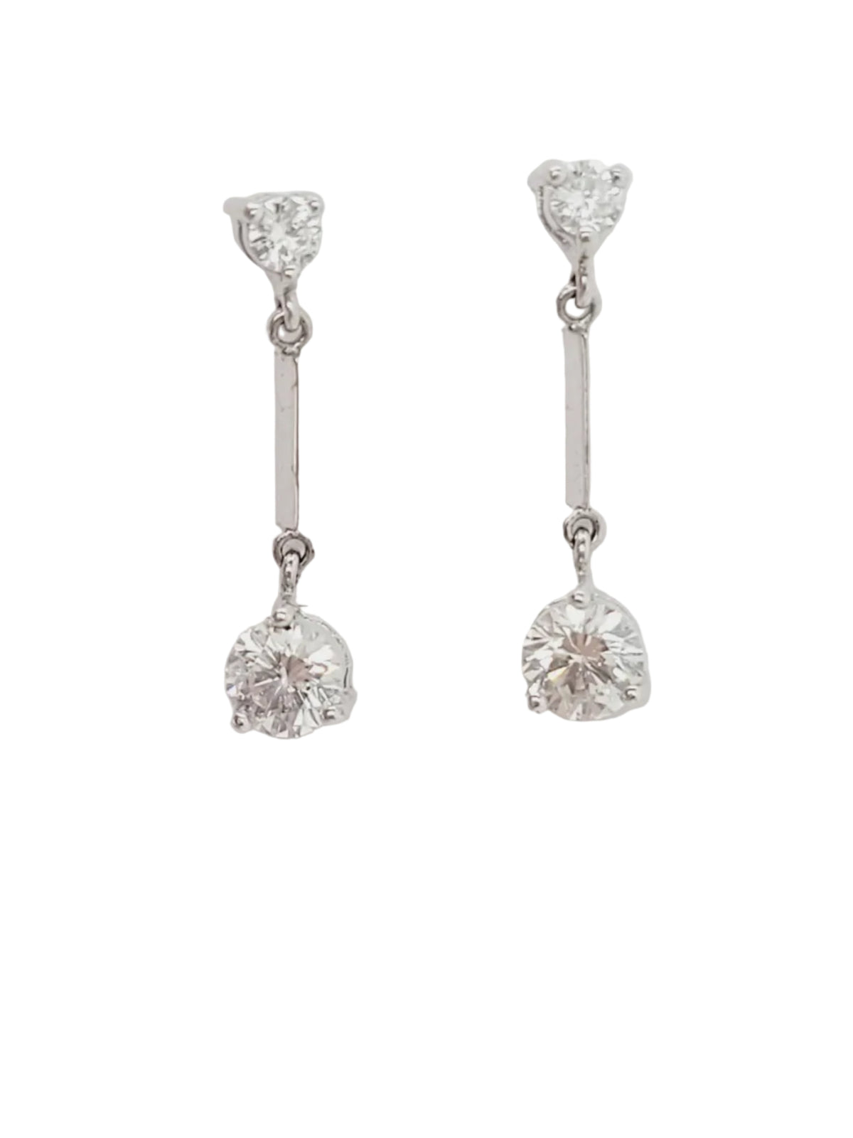 Pair of diamond drop earrings sku 9171