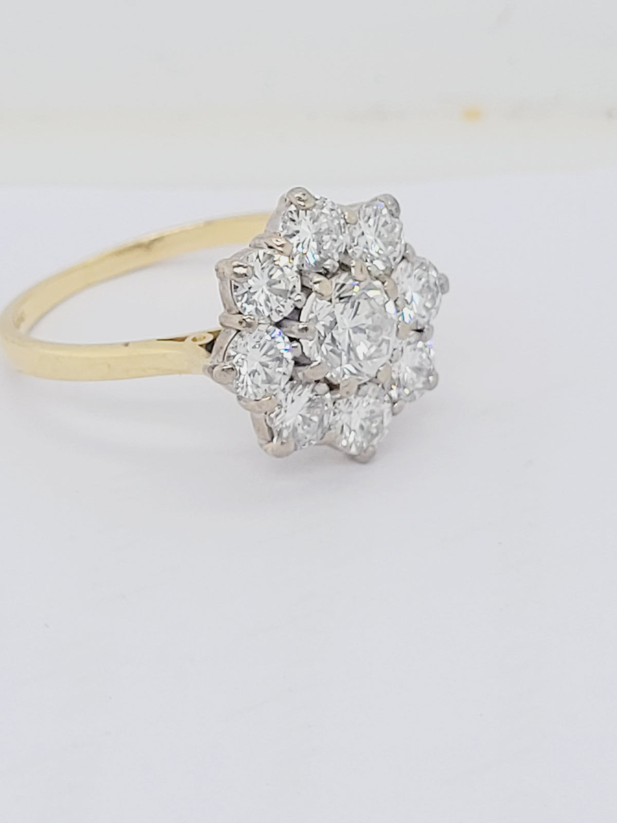 Vintage diamond daisy cluster engagement ring sku 8693