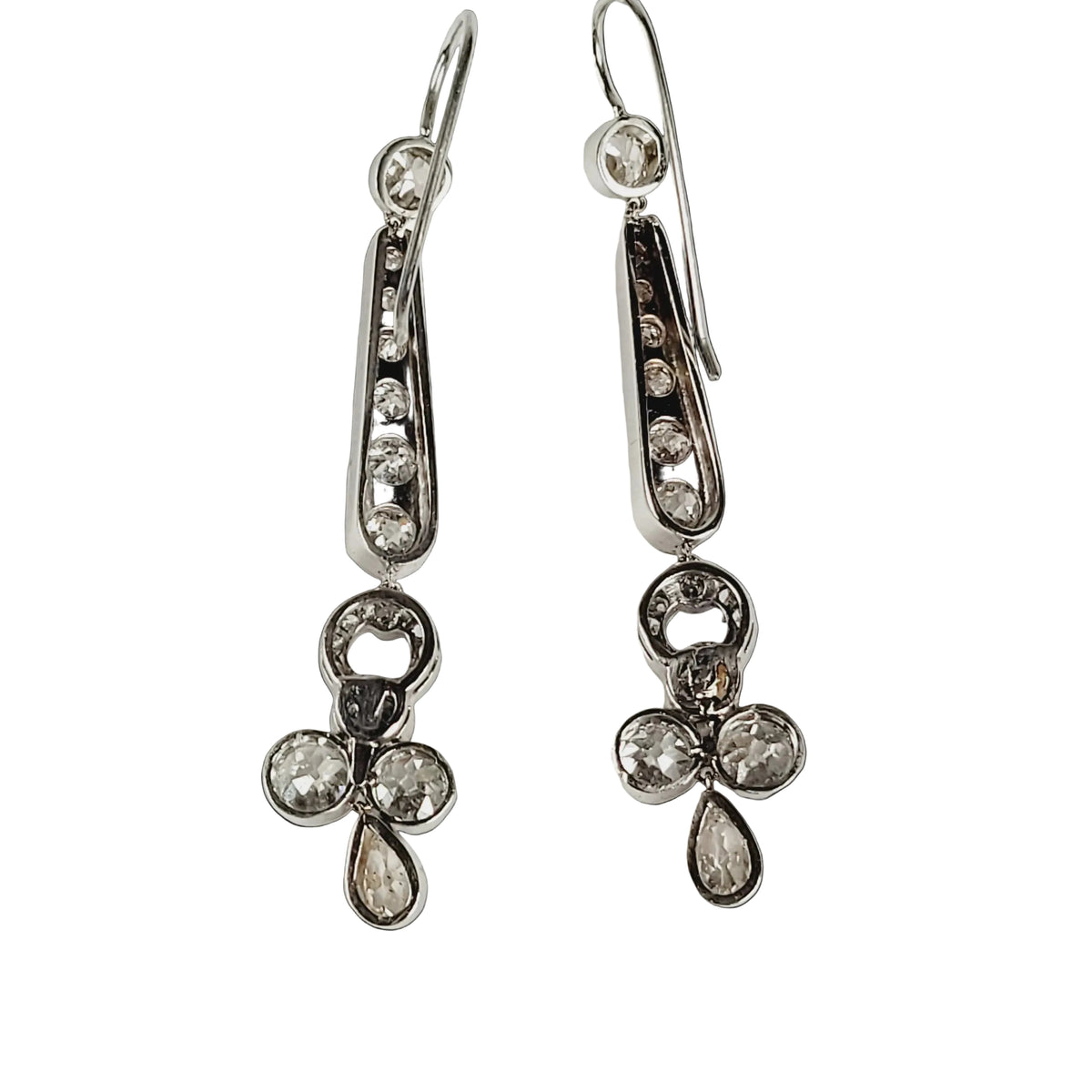Art deco diamond chandelier earrings sku 8844