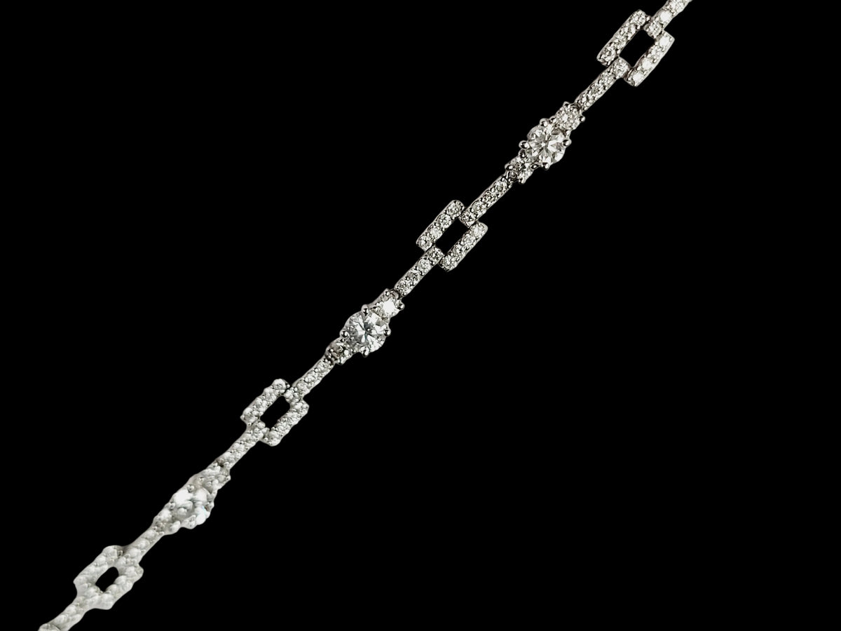 Diamond bracelet 18ct white gold sku 8773