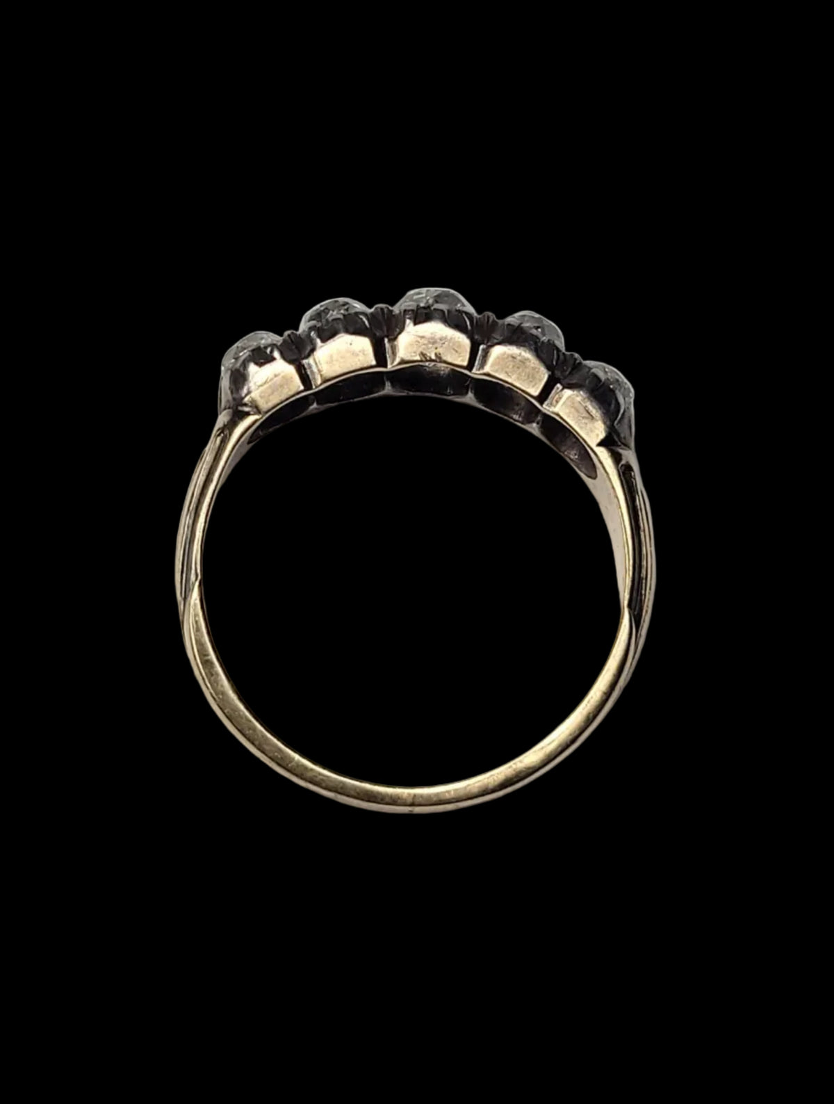 Georgian chunky old mine cut five diamond ring sku 8930