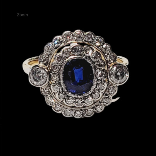 Edwardian sapphire and diamond cluster ring
SKU: 5297