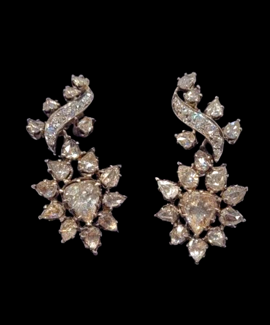 Pair of antique rose diamond drop earrings
SKU: 5341
