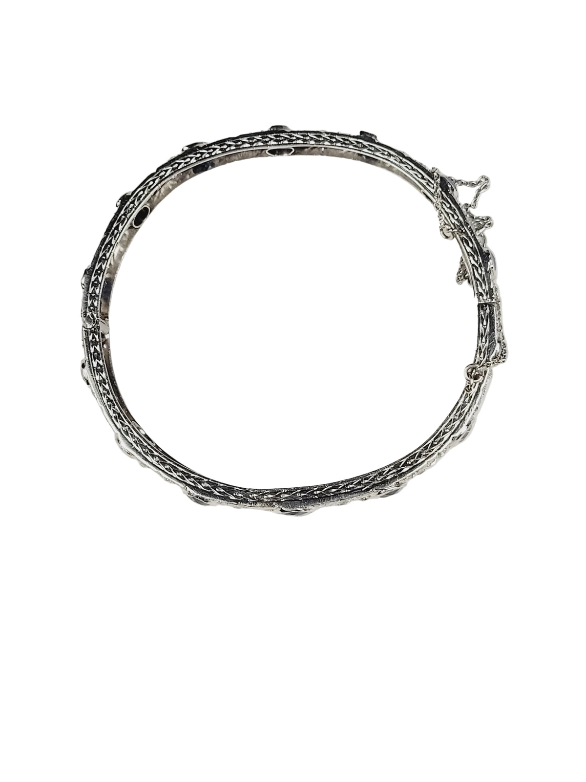 Art deco fine sapphire and diamond bangle sku 9019