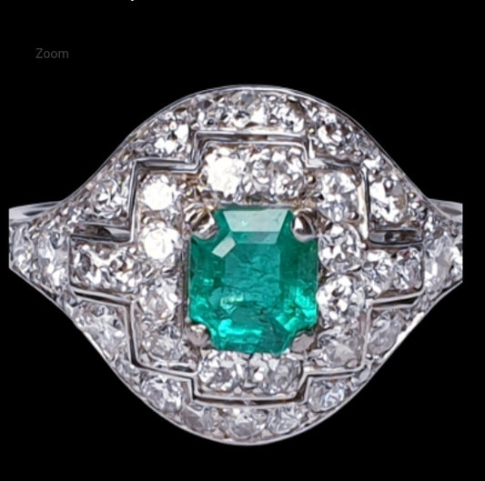 Art Deco Emerald and Diamond Ring
SKU: 3172